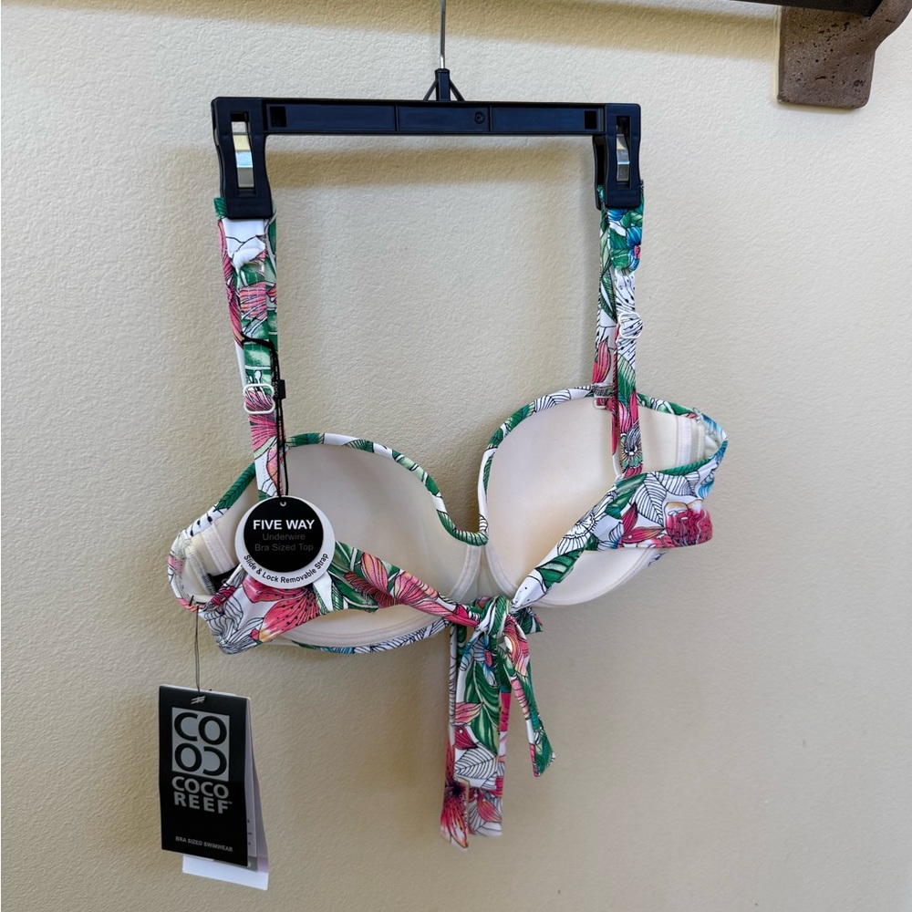 NWT Coco Reef Floral Strapless Bikini Top - Picture 4 of 5